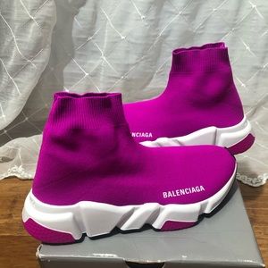Balenciaga Speed Trainer knit sneakers Fuchsia